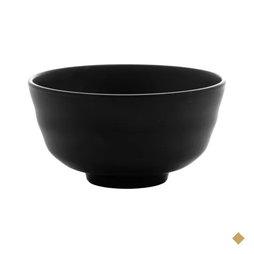 Bowl de Melamina Tóquio Lyor Preto 450ml Oriental Shimeji Yakisoba Pote Redondo