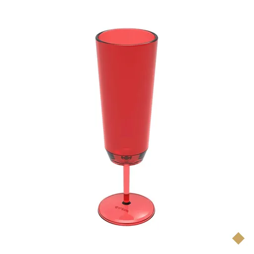Taça para Espumante Champanhe Crippa Plástico Vermelho Transparente