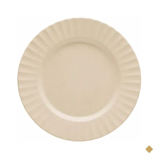 Prato para Sobremesa 20cm Gerbera Bege Melamina Mesa Posta Cozinha Servir