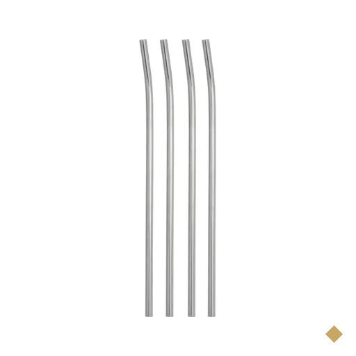 Kit 4 Canudos de Aço Inox Ecológicos 6,3mm 21cm Reutilizáveis Sustentáveis…