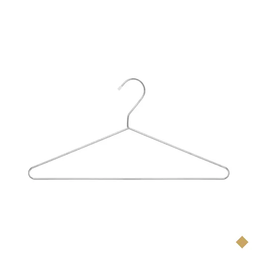 Cabide Cromado de Roupa Unitário Simples para Guarda Roupas Closets Passerini