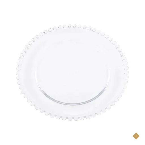 Prato de Sobremesa Linha Pearl 20cm Cristal Wolff Avulso Decorado