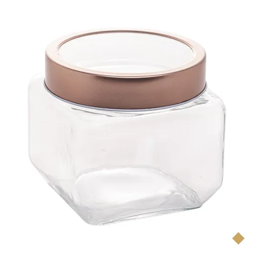 Pote de Vidro com Tampa Metal Rose Gold Lyor 800ml Gastro Porta Mantimentos…