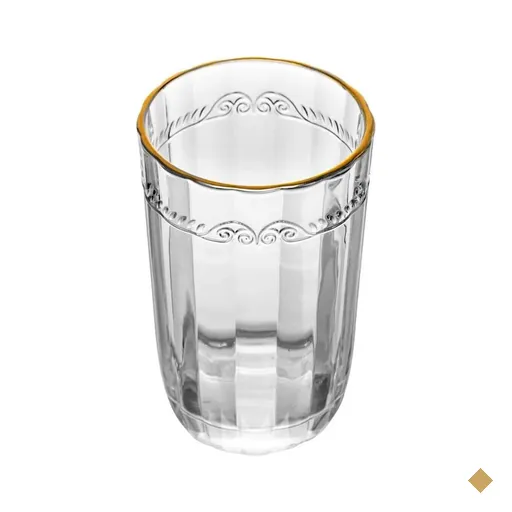 Copo Alto de Cristal Ecológico com Fio de Ouro Imperial 370ml Lyor Servir Suco…