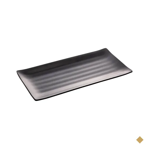 Prato Sushi Melamina Preto 30x15cm Lyor Tóquio Plástico Comida Japonesa