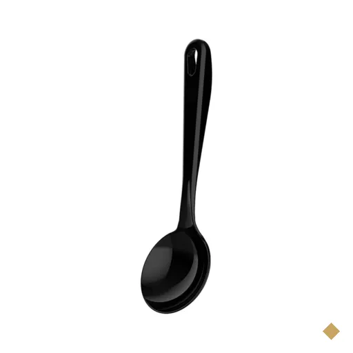 Concha de Nylon 32cm Preto Kitch Crippa Colher para Cozinha Feijão Molho Sopa