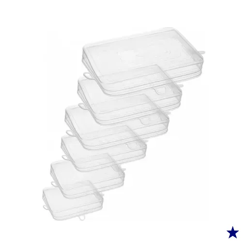 Jogo 6 Tampas Retangulares Flexíveis Silicone Lyor Universal para Potes…