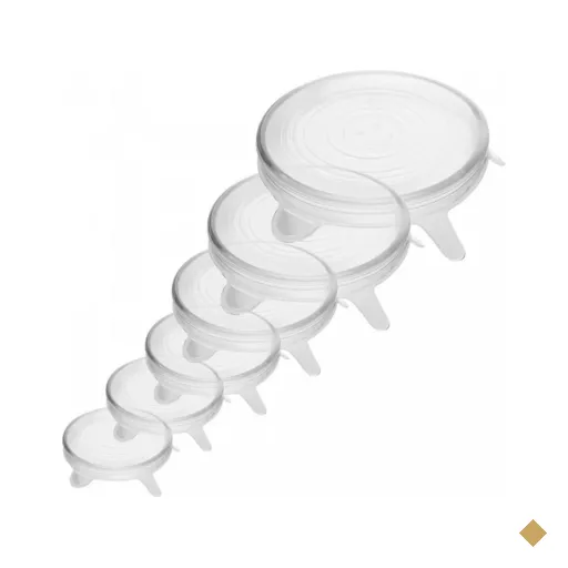 Conjunto 6 Tampas Redondas Silicone Flexível Lyor para Potes Bowls Universal