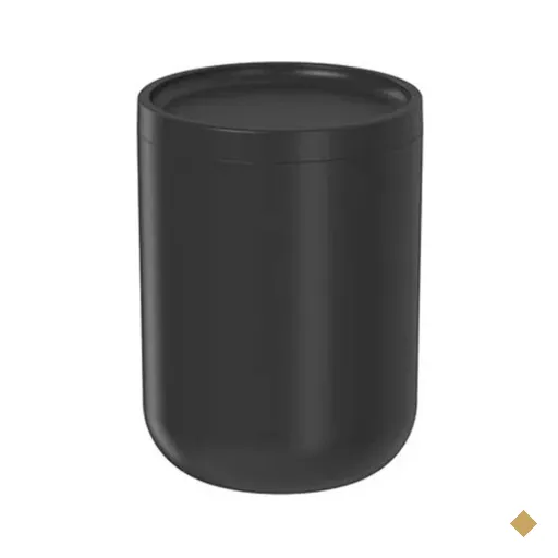 Porta Algodão Bold Pote Organizador de Cotonete 7,8cm Preto Plástico Banheiro…
