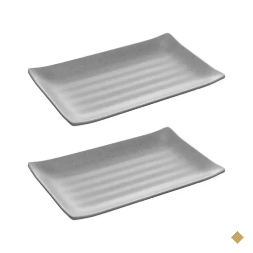 Kit 2 Travessas Melamina Prato Sushi Lyor Tóquio Granilite 17,5x11x2,5cm…