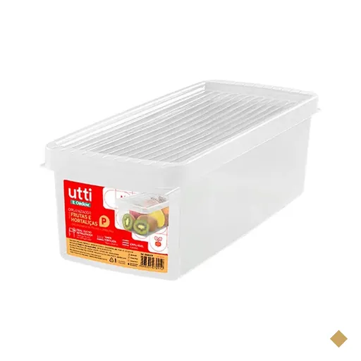 Organizador de Geladeira Legumes Verduras 4,2L Tampa Ventilável Caixa Plástica