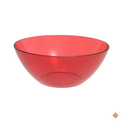 Tigela Pequena Vermelha Transparente Crippa Travessa Redonda 2,3L Servir Salada…