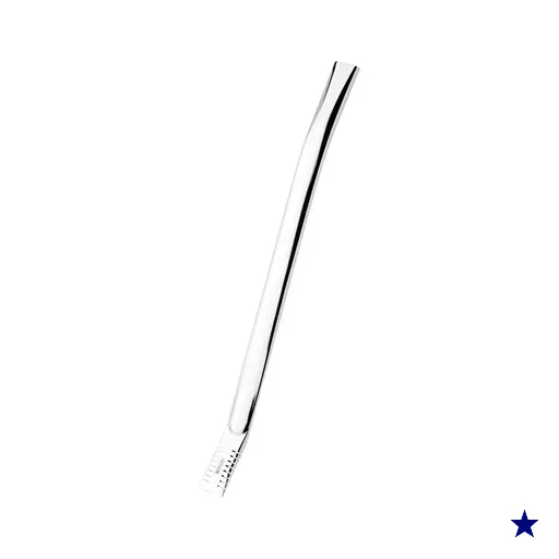 Bomba Inox Chata Lisa Chupeta Simples Bojo Serrilhado Cano Grosso De 9mmx21Cm
