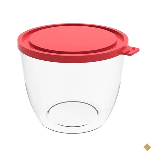 Pote com Tampa 1,9L Redondo Crippa Transparente e Vermelho Bacia Alimentos…