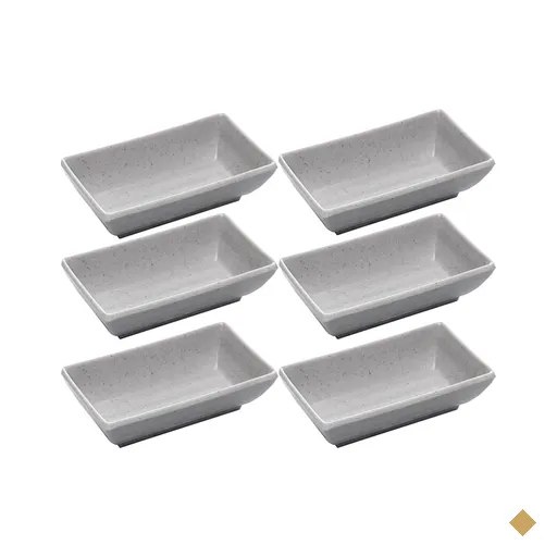 6 Porta Shoyu Melamina 10x6x3cm Tóquio Granilite Lyor Molho Tarê Sunomono