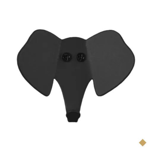 Gancho de Parede Decorativo Elefante Aço Carbono Preto Luft Masutti Pendurar…