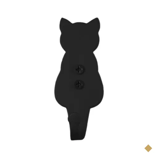 Cabideiro de Parede Gato Preto Gancho Pendurar Roupas Bolsas Multiuso Luft…