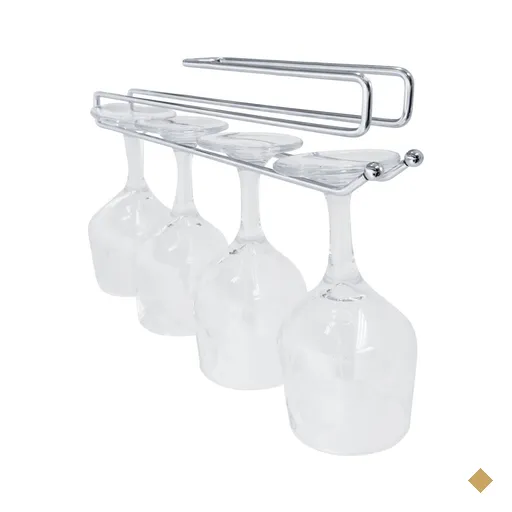 Suporte Porta Taças De Encaixe Simples Cromado Armário