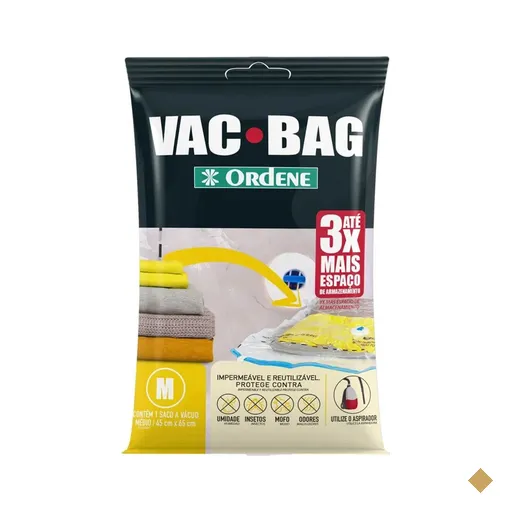Saco Ordene Vac Bag para Roupas Médio 45x65cm A Vácuo Polietileno…