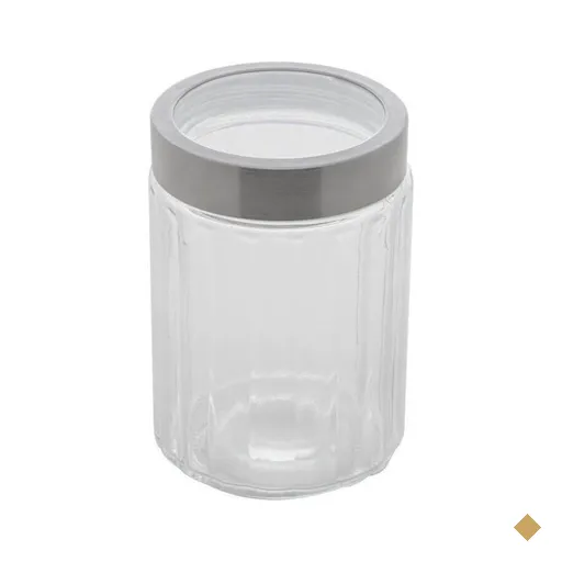 Pote Vidro Borossilicato Lyor 1,2L Tampa Prata Sydney Porta Mantimentos…