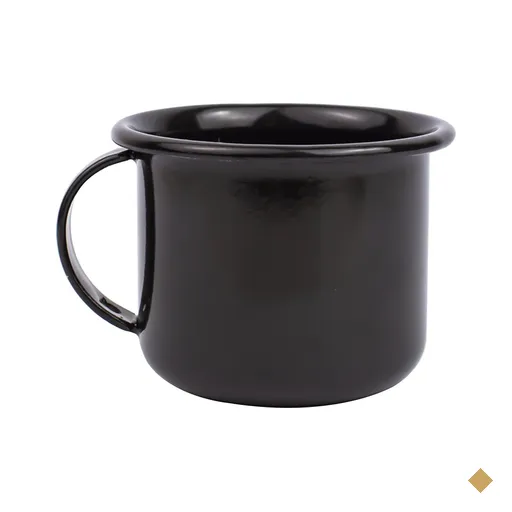 Mini Caneca Esmaltada Preta Com Alça 90ml Xícara Em Ágata Para Café…