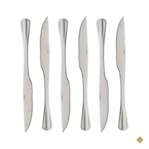 Jogo 6 Facas de Churrasco Inox 23cm Positano Lyor Serrilhada Cortar Carne Mesa…