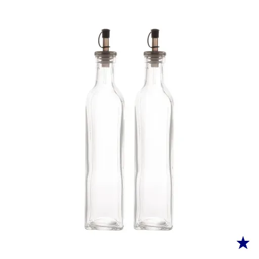 Kit 2 Frascos de Vidro para Vinagre Garrafa para Azeite com Bico Dosador 510ml…