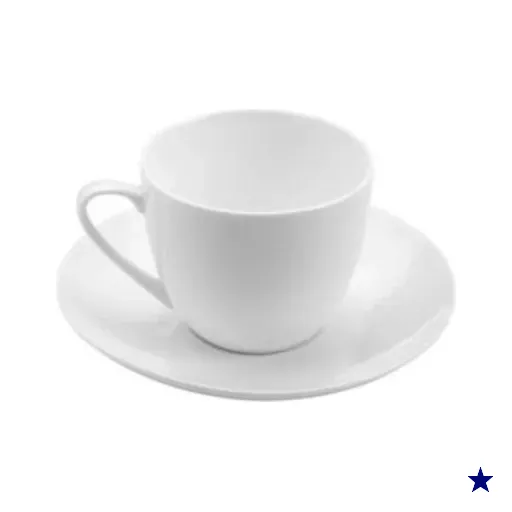 Xícara de Chá com Pires 220ml Porcelana Branca Clean Lyor Servir Hotel…