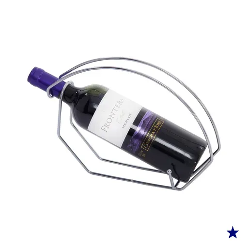Adega Suporte para Garrafa de Vinho para Mesa Bar - Cromado
