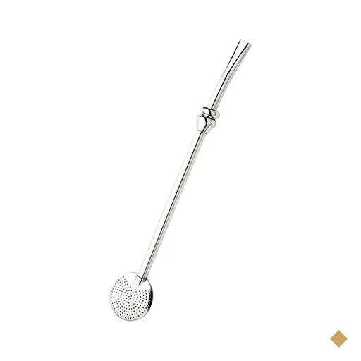 Bomba Inox Com Botão Cuia Chupeta Simples Bojo Redondo Cano Com 8mmx22Cm