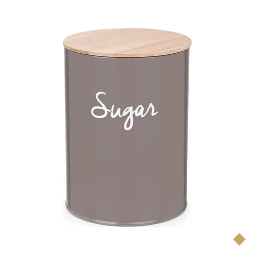 Lata Porta Condimentos Sugar Pote P/ Açúcar Aço e Bambu Haus Concept Warm…