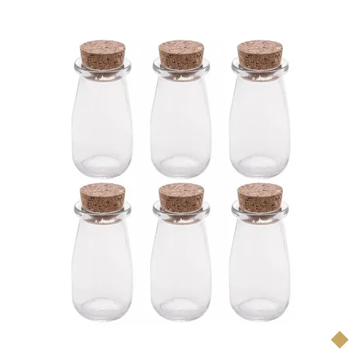 Kit 6 Mini Potes Tampa Rolha 100ml Vidro Lyor Lembrancinhas Porta Mantimentos…