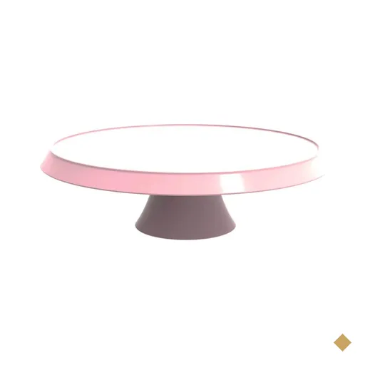 Base Porta Bolos Tortas Doces 25cm com Pé Bubble Crippa Suporte Himalaia Rosa