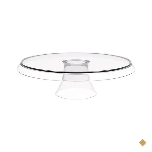 Base Porta Bolos Transparente Tortas Doces 25cm com Pé Glassy Crippa