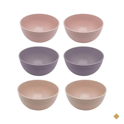 Kit 6 Cumbucas Bowl de Bambu Sortido 15x7cm Lyor Sobremesa Cereais Frutas…