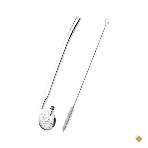Bomba Inox Desmontável Lisa Chata Chupeta Simples Bojo Redondo Cano De 8mmx23Cm