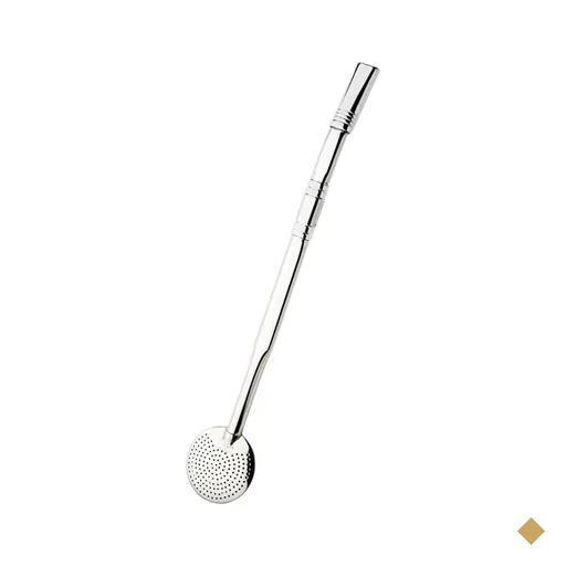Bomba Inox Chata Com Botão Tubo Chupeta Dupla Bojo Redondo Cano De 8mmx22Cm