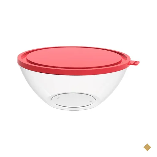 Pote com Tampa 2,3L Redondo Crippa Transparente e Vermelho Bacia Alimentos…