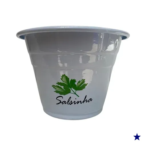 Vaso ou cachepo 10 x 15 aluminio para tempero Salsinha