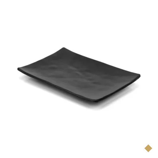 Prato para Sushi Sashimi Retangular 20x14cm Preto Melamina Profissional Gourmet…