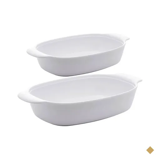 2 Travessas Melamina Branca P e M com Alças Laterais para Servir Arroz Saladas…