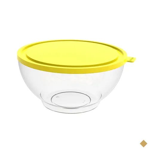 Pote com Tampa 3,1L Redondo Crippa Transparente e Amarelo Bacia Alimentos Frutas