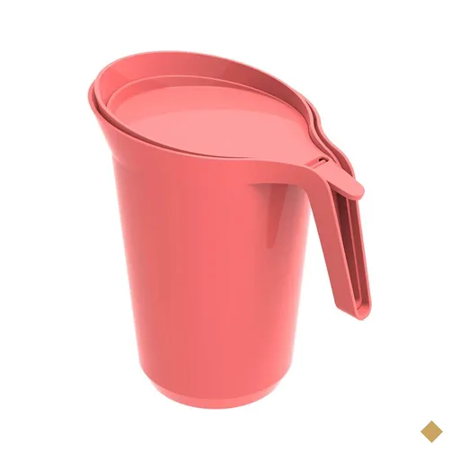 Jarra de Plástico com Tampa 2L Crippa Água Suco Bebidas Rosa Goiaba