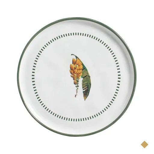 Prato Raso Bio Bananê Porto Brasil Cerâmica 27cm Branco Cozinha Gourmet Mesa…