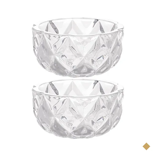 Conjunto 2 Bowls de Cristal Diamond Lyor 270ml para Frutas Petiscos Potinhos…