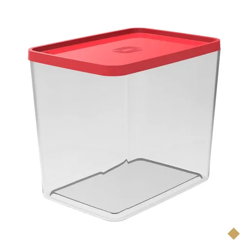 Pote para Mantimentos com Tampa 5L Crippa Transparente e Vermelho Porta…