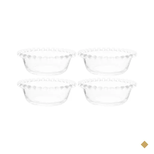 Kit 4 Tigelas para Sobremesa Wolff Pearl 180ml Bowls Vidro Servir Frutas…