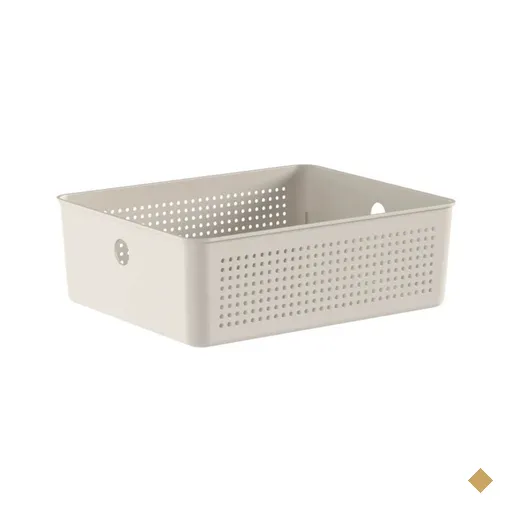 Cesto Organizador Flow 27x22x9cm Bege Ou Closet 5,4L Banheiro Lavanderia Caixa…