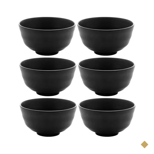 Kit 6 Bowls de Melamina Tóquio 11,5x6cm Servir Shimeji e Ceviche Pote Redondo…
