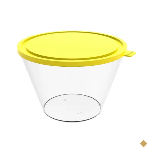 Pote com Tampa 3,8L Redondo Crippa Porta Mantimentos Transparente e Amarelo…